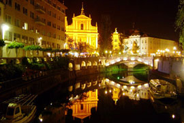 Ljubljana bei Nacht